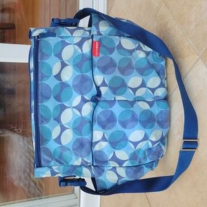 Skip Hop blue circle duo diaper bag and changing mat